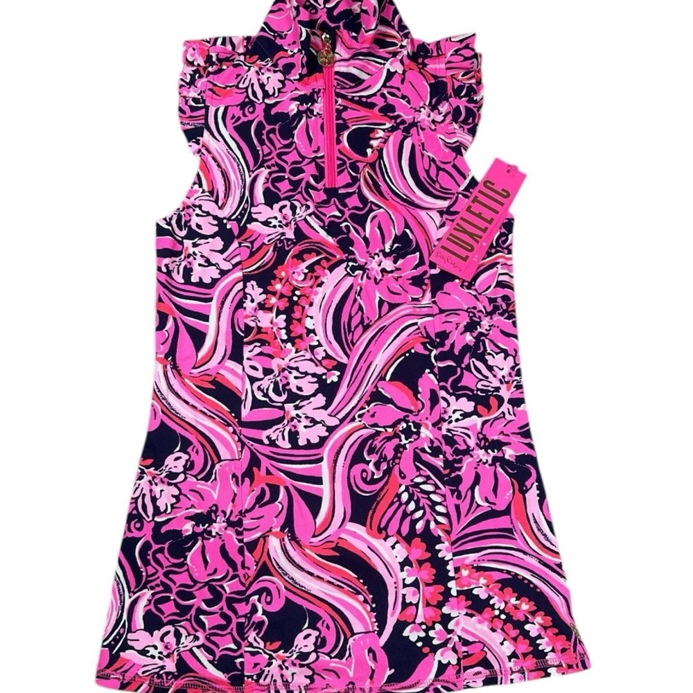 Lilly Pulitzer Larissa Ruffle Half Zip Top (Low Tide Navy) (NWT) (Size: XS)
